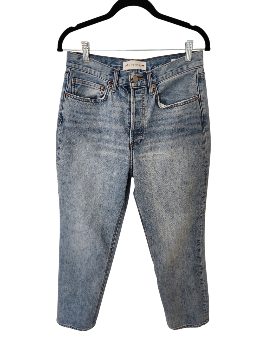 Denim Forum Joni High Rise Loose Jeans Size 28 90s Light Wash Straight Leg